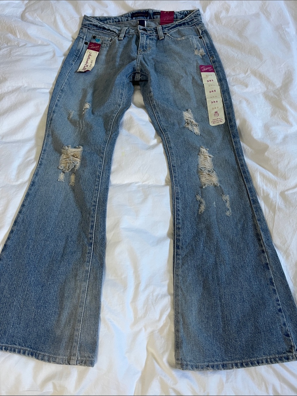 Aeropostale authentic flare low rise vintage deadstock NWT Y2K light wash denim
